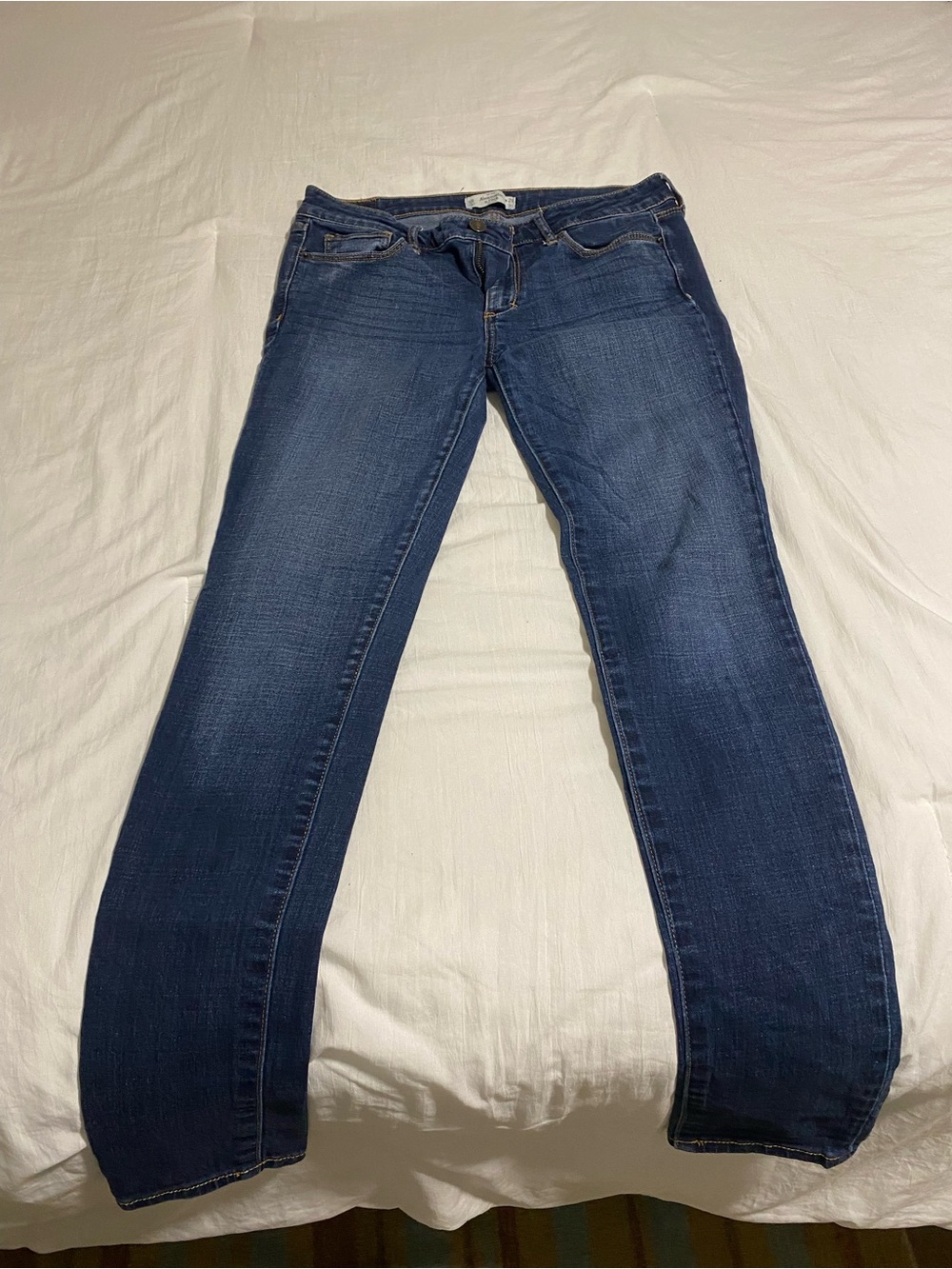 Abercrombie & Fitch Dark Blue Straight-Leg Women's Jeans